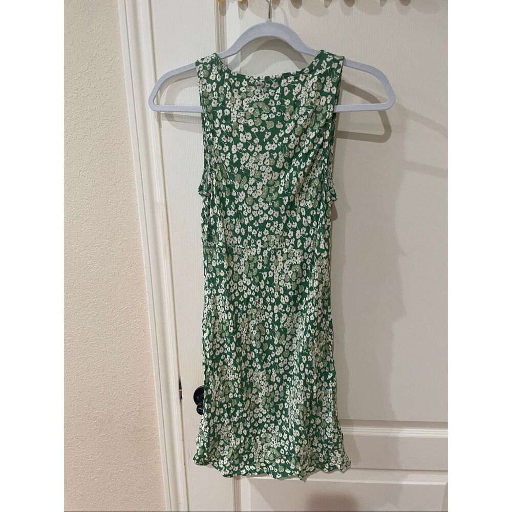 Reformation Calix Green Floral (Mento print) Mini Dress Women's Medium Spring - Picture 4 of 5